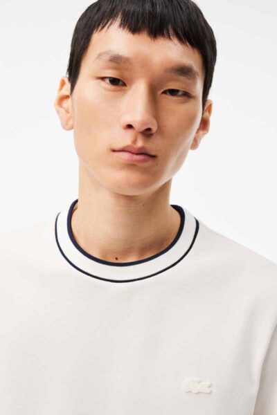 0018998 stretch pique stripe collar t shirt