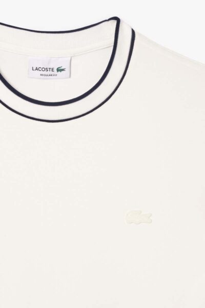 0019001 stretch pique stripe collar t shirt